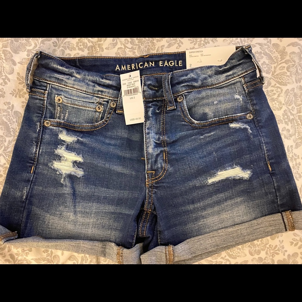 American Eagle jean shorts distressed midi size 2